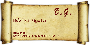 Büki Gyula névjegykártya